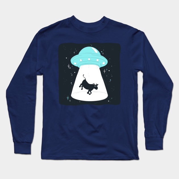 UFO Cow Tee Long Sleeve T-Shirt by IrinaEA